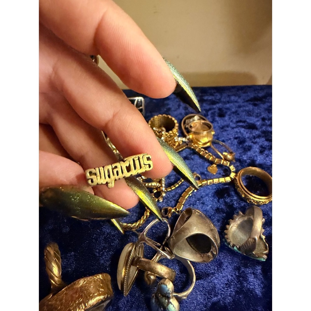 Sugertits Ring Brass Block Letter Astrology Statement Jewelry - Picture 5 of 6